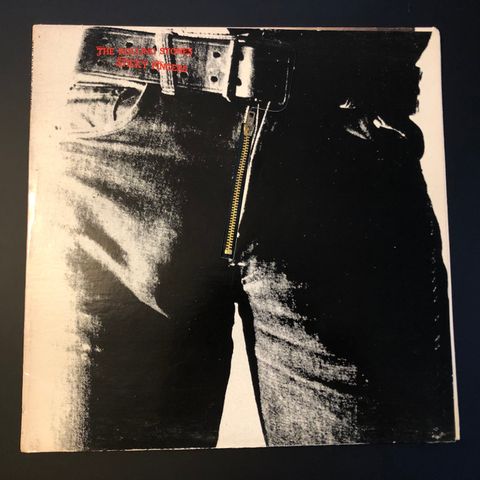 ROLLING STONES "Sticky Fingers" USA 70`s vinyl LP w/ZIPPER & INSERT - TOPP EKS.