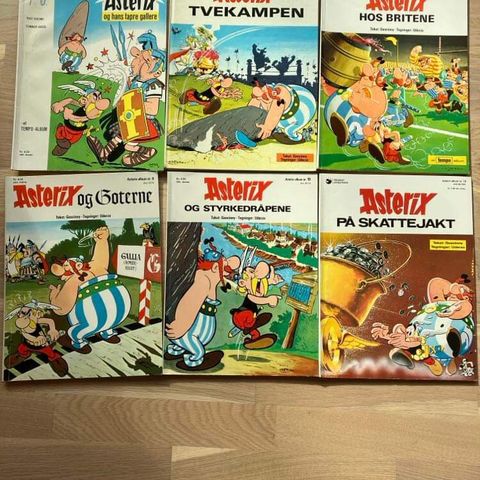 Asterix hefter utgitt fra 1969 - 1977