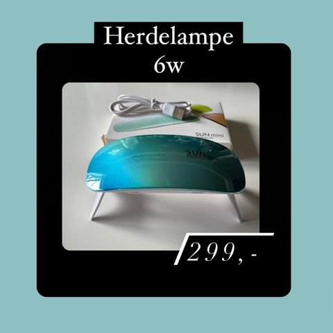 Negler!! Nyhet !! Herdelampe!! 6W UV Led lampe til nail polish/gellak 299,-