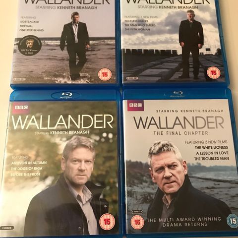 Wallander - den komplette serien med Kenneth Branagh, på bluray