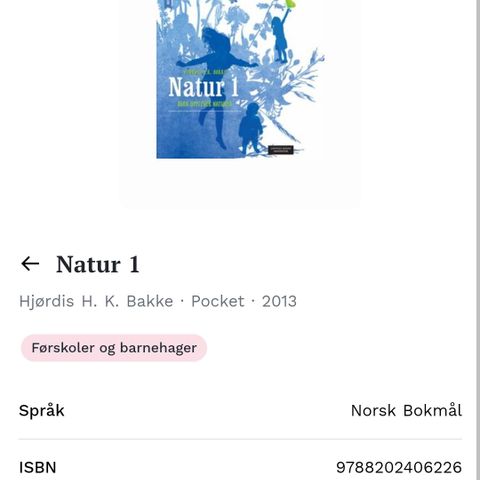 Natur 1 - Barnehagelærer - første studieår.