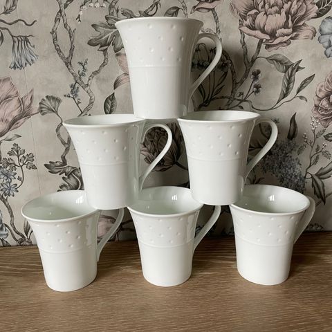 6 stk Bone China krus