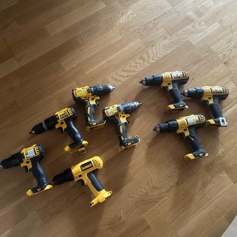 DeWalt 8 stykker selges samlet