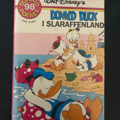 Donald Pocket nr. 98 fra 1989 (i ubrutt plast) «Donald Duck i Slaraffenland»