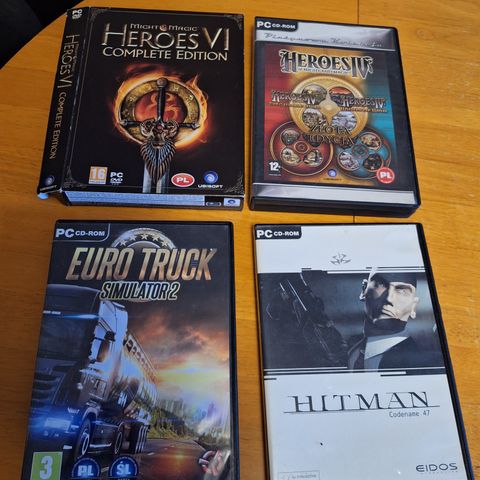 Pc spill ( Euro Truck simulator 2, Heroes &Magic IV+VI, Heitmann Codename 47)