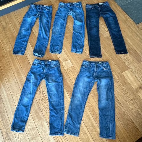 Klespakke; fem Polarn O Pyret jeans str 152 (11- 12 år)