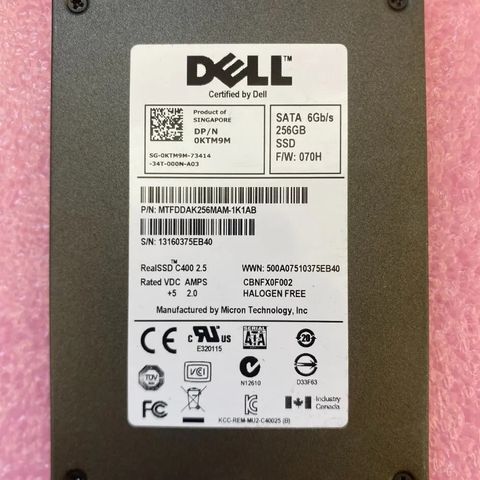 Dell Rea lSSD C400 2.5" 256GB MTFDDAK256MAM-1K1AB SATA 6Gb/s 0KTM9M SSD