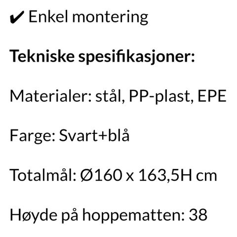 Trampoline  fra 2 til 4 år