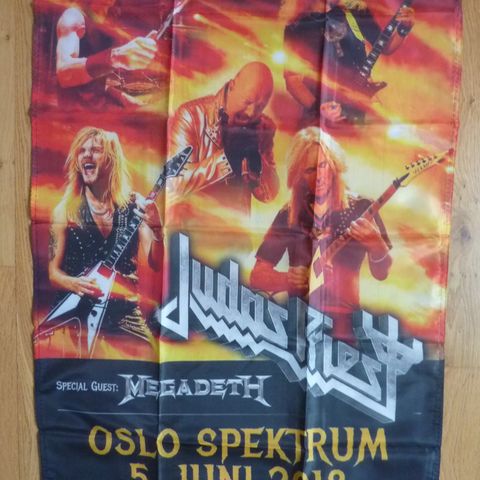 Judas Priest Konsertbanner fra Oslo Spektrum 2018