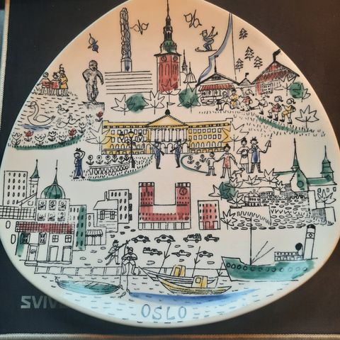 Stavanger flint/souvenir-platte Oslo