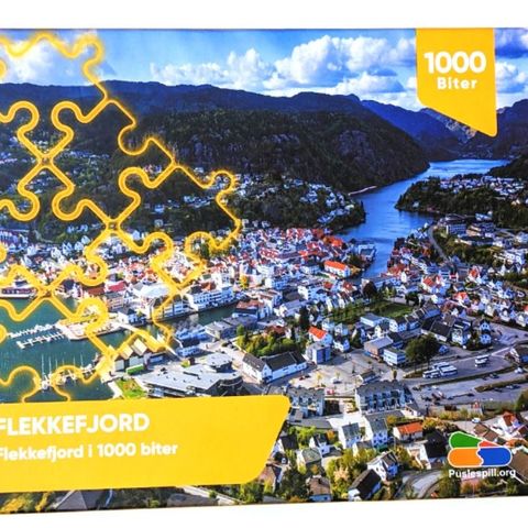 Puslespill med 1000 brikker - komplett - motiv fra Flekkefjord