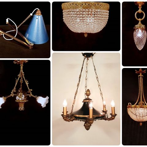 Taklampe, lampe, plafoni, lysekrone, empire, kuppellampe