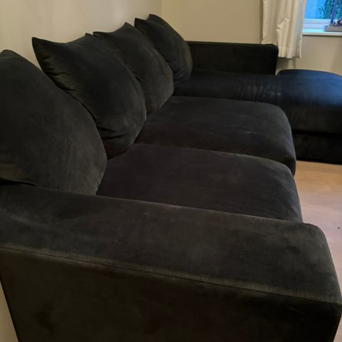 BoConcept velur sofa med loungemodul