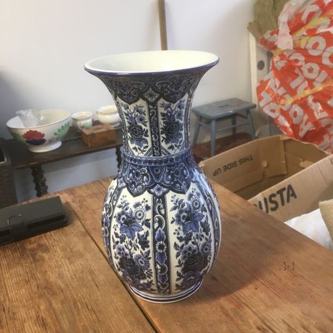 Italian blue and white vase