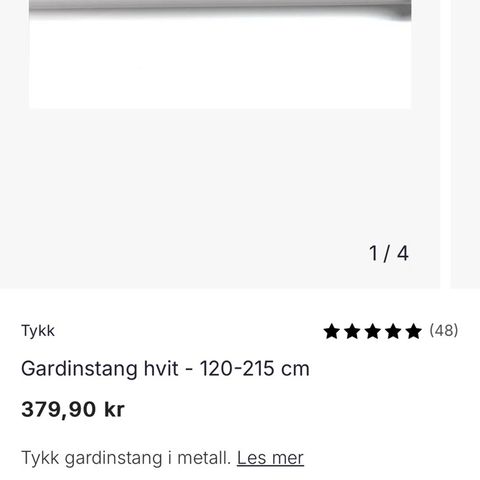 4 stk tykke gardinstenger Kid