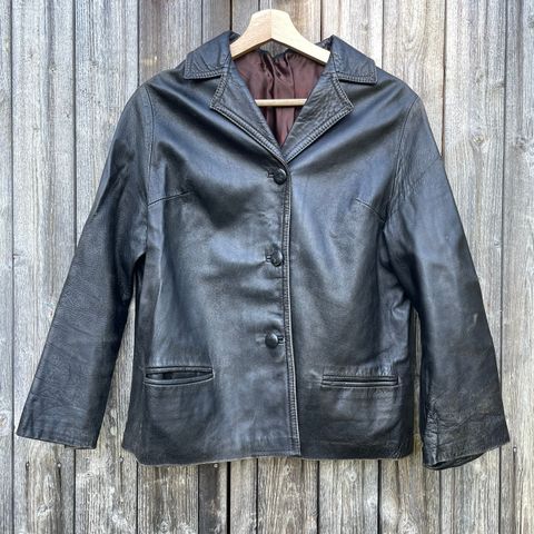 Fransk vintage skinnjakke S/M