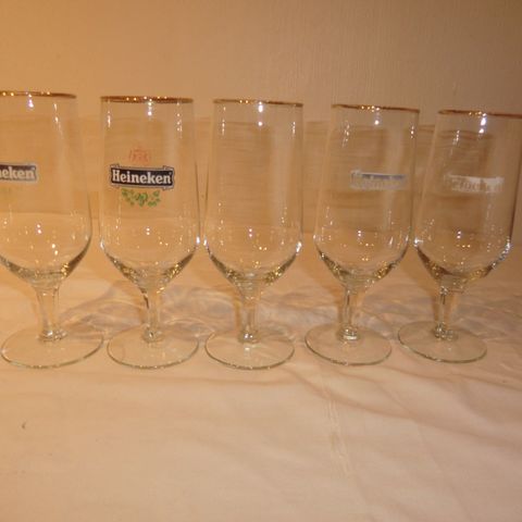 5 Heineken øl glass