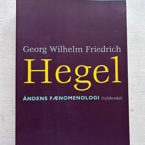 Hegel: Åndens fænomenologi