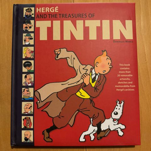 Fin Tintin samlerbok med poster og faksimiler