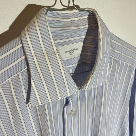 Ermenegildo Zegna Couture Collection Cutaway Collar Striped Trofeo