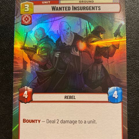 Wanted Insurgents hyperspace foil Star wars unlimited samlekort