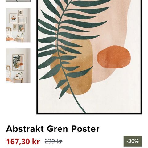 Abstrakt gren poster 40x50