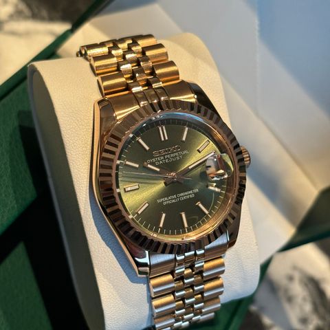 (Ny) Seiko "Datejust Olive" 36 mm Homage