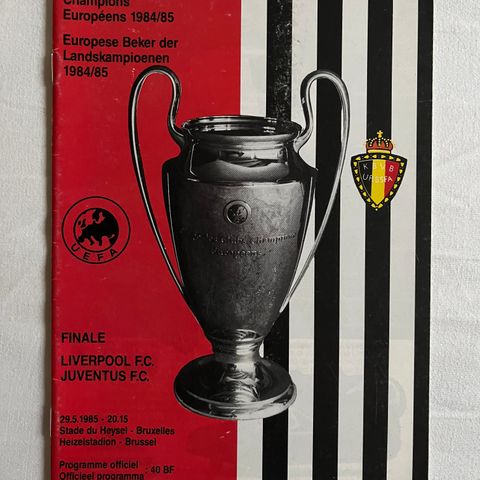 Program Liverpool - Juventus Europacup Finale 1985 Heysel tragedien !