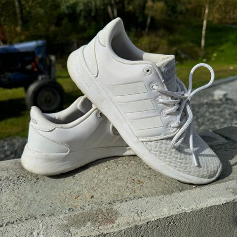 Hvite Adidas joggesko