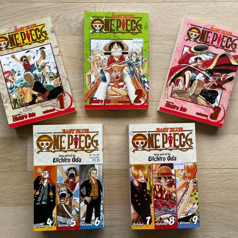 Manga - One Piece volum 1-9 på engelsk