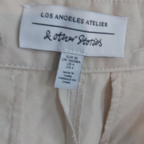 34% LINEN Off-white / Lys beige BUKSE. & OTHER STORIES.