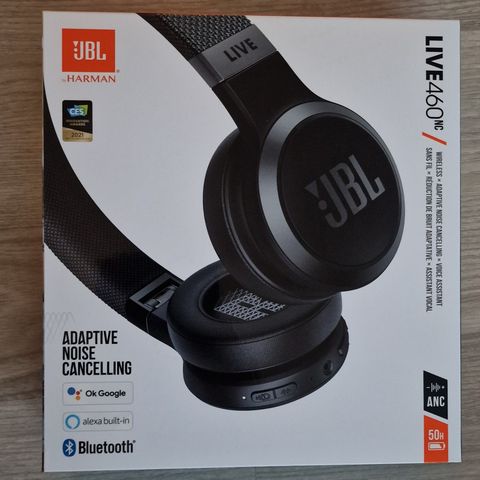 Uåpnet! JBL LIVE 460NC trådløse on-ear hodetelefoner (sort)