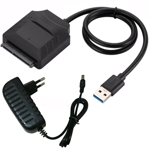 SATA til USB 3.0 adapter (SATA 3 - 2.5" og 3.5" kompatibel) inkl strøm adapter.