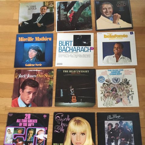 Vintage 33 LP-plater,  diverse artister selges samlet