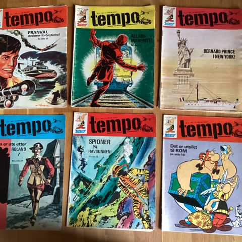 TEMPO blader 1971, komplett årgang 1- 52. Kan sendes med Postnord kost. 69kr