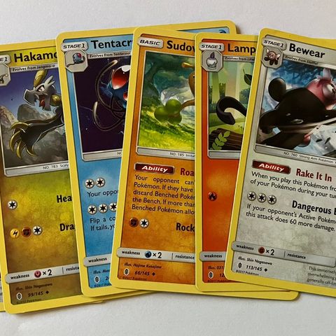 6 stk Pokemon kort / 2017 / 145 serien