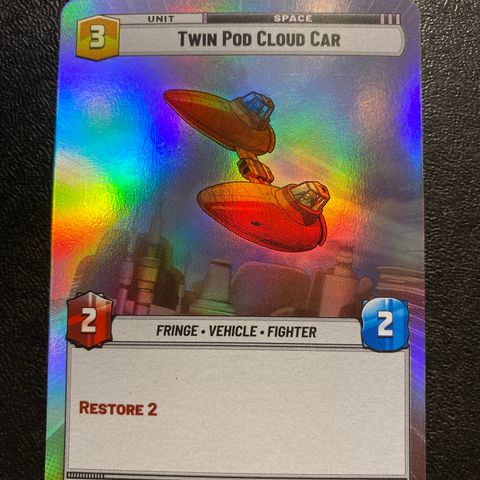 Twin pod cloud car hyperspace foil Star wars unlimited samlekort