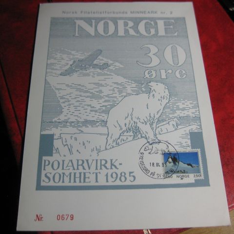 NFF Mindeark nr 2  Polarvirksomhet 1985