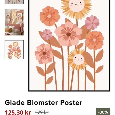 Glade blomster poster 30x40