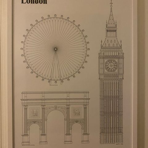 Innrammet plakat med bilder fra London fra Studio Esinam / Room21