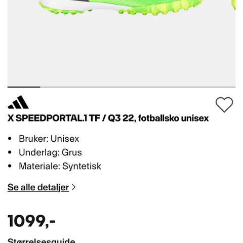 Adidas, X SPEEDPORTAL.1 TF / Q3 22 Fotballsko str 43 1/3 (lite brukt)