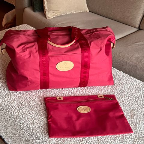 Mulberry rosa bag med skinndetaljer