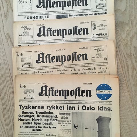 Aftenposten aprildagene 1940