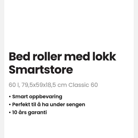 Smart store bedroller, Rusta