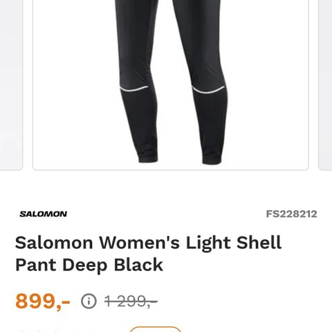 Salomon light shell pants S løpebukse skibukse