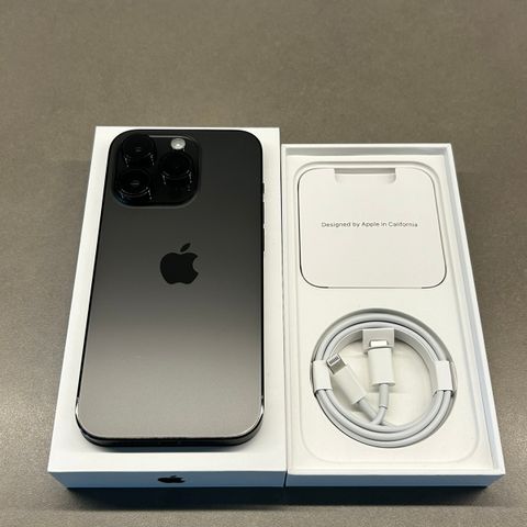 iPhone 14 Pro 128GB Svart - Helt ny skjerm og ladekabel