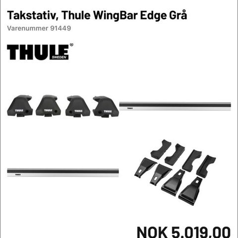 Takstativ, Thule WingBar Edge Grå