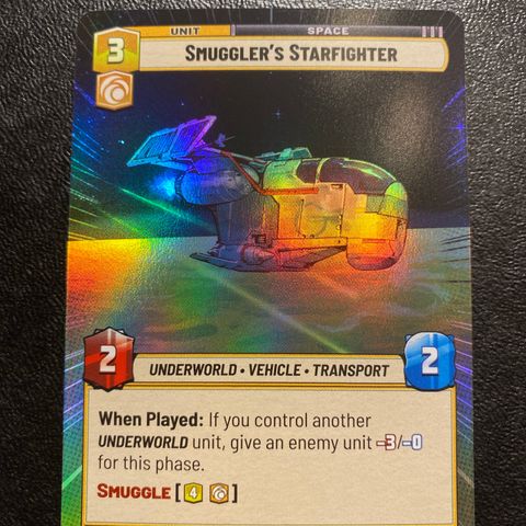 Smuggler’s starfighter hyperspace foil Star wars unlimited samlekort