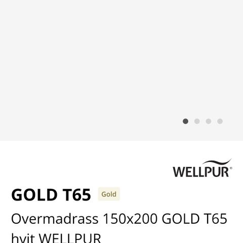 Wellpur Gold T65 overmadrass