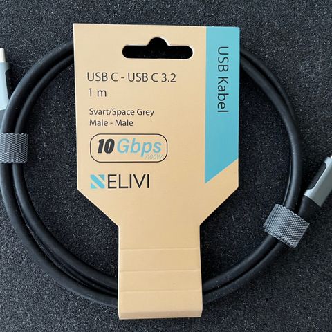 Elivi USB C til USB C kabel 1 meter 4K 60Hz/10gbps/100W